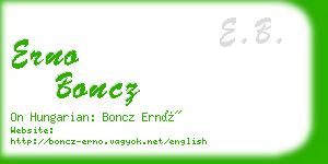 erno boncz business card